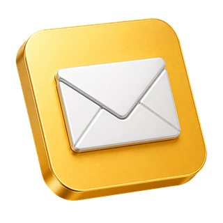 Decorative 3D mail envelope icon shown on the contact us page